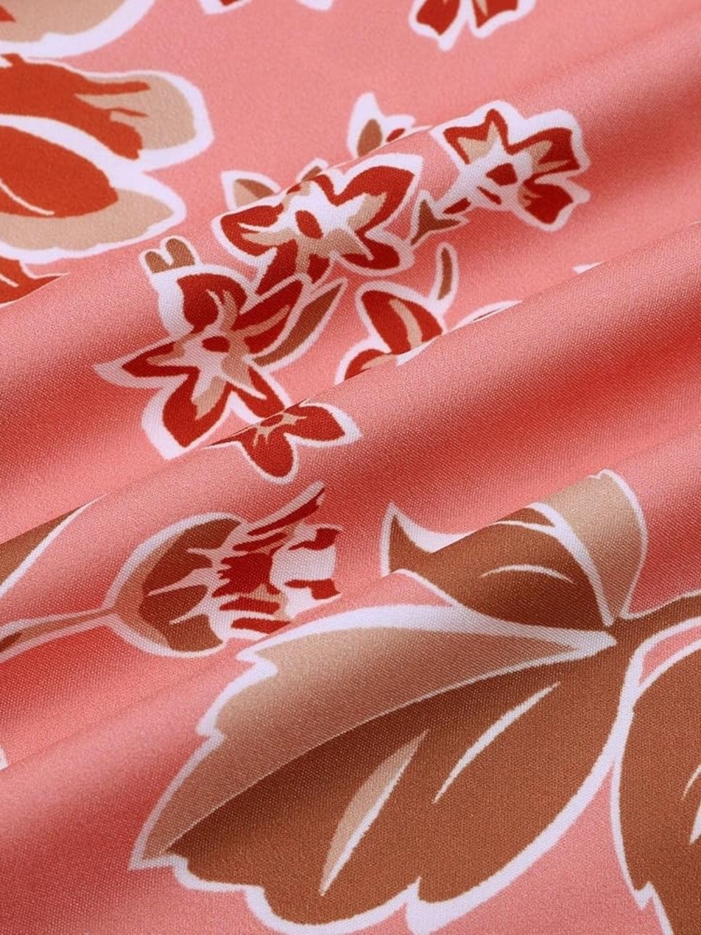 Smocked Halter Maxi Dress in Coral Pink Floral Size Medium - Picture 5 of 10